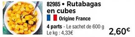 Rutabagas en cubes