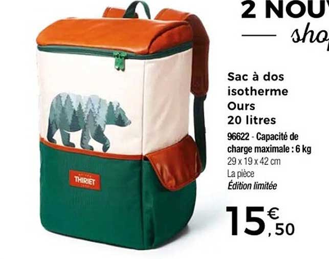 Sac à dos isotherme Ours 20 litres