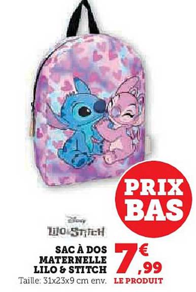 SAC À DOS MATERNELLE LILO & STITCH
