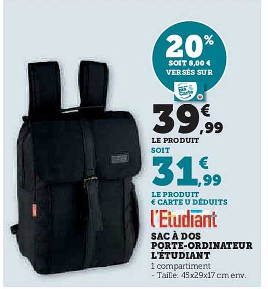 SAC À DOS PORTE-ORDINATEUR L'ÉTUDIANT