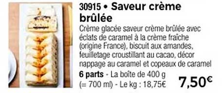 Saveur crème brûlée