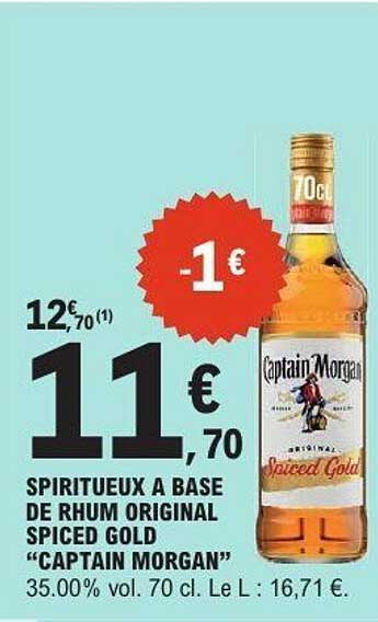 SPIRITUEUX A BASE DE RHUM ORIGINAL SPICED GOLD "CAPTAIN MORGAN"