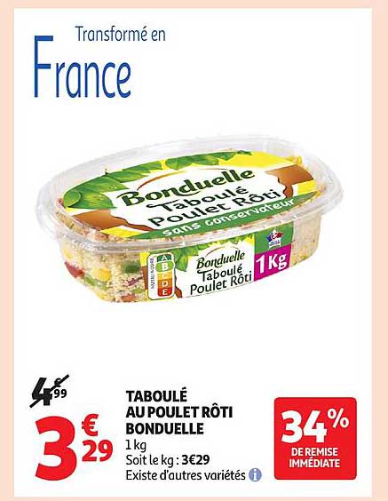 TABOULÉ AU POULET RÔTI BONDUELLE