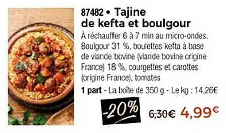 Tajine de kefta et boulgour