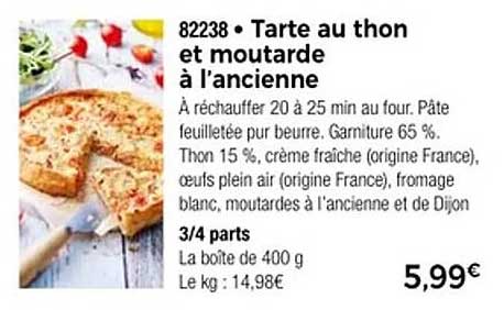 Tarte au thon et moutarde à l’ancienne