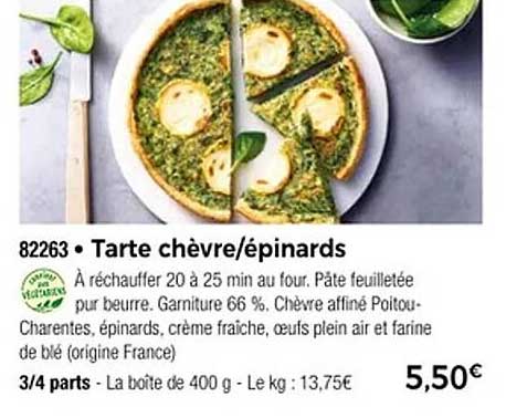 Tarte chèvre/épinards