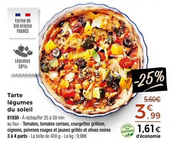 Tarte légumes du soleil
