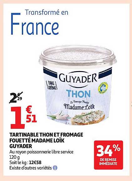 TARTINABLE THON ET FROMAGE FOUETTÉ MADAME LOÏK GUYADER