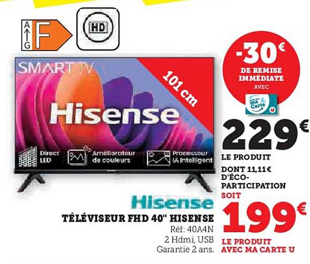 TÉLÉVISEUR FHD 40" HISENSE