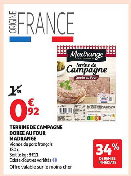 TERRINE DE CAMPAGNE DOREE AU FOUR MADRANGE