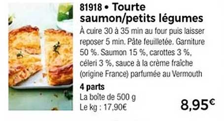 Tourte saumon/petits légumes