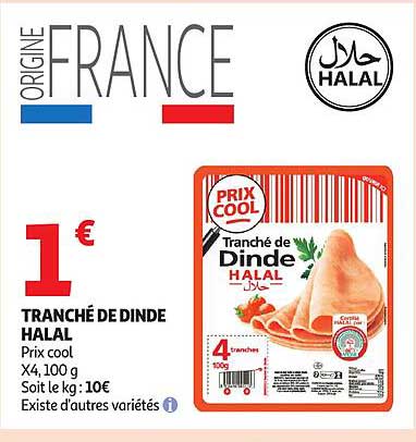 TRANCHÉ DE DINDE HALAL