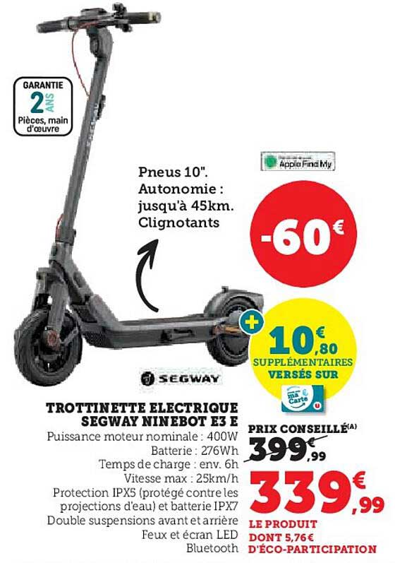 TROTTINETTE ELECTRIQUE SEGWAY NINEBOT E3 E
