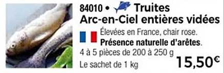 Truites Arc-en-Ciel entières vidées