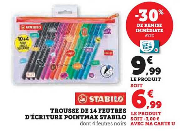 TRUSSE DE 14 FEUTRES D'ÉCRITURE POINTMAX STABILO