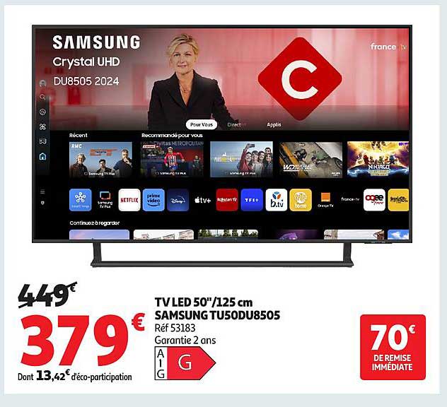 TV LED 50"/125 cm SAMSUNG TU50DU8505