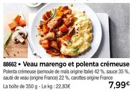Veau marengo et polenta crémeuse