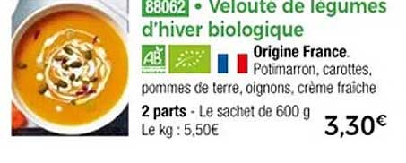 Velouté de légumes d'hiver biologique