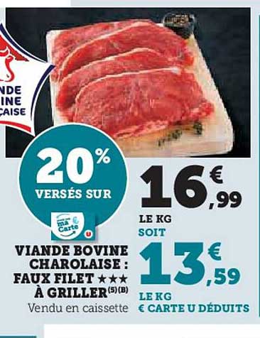VIANDE BOVINE CHAROLAISE : FAUX FILET À GRILLER