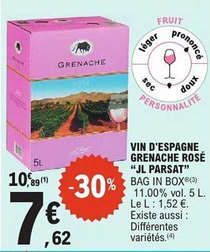 VIN D'ESPAGNE GRENACHE ROSÉ 'JL PARSAT'