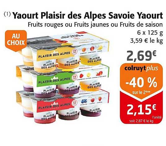 Yaourt Plaisir des Alpes Savoie Yaourt