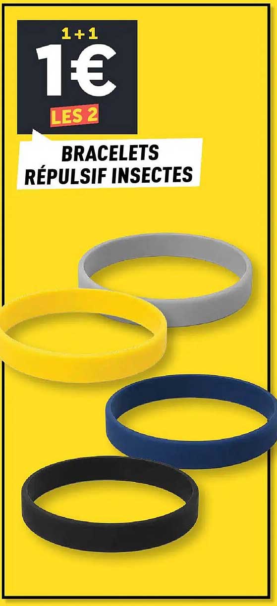 1+1 LES 2 BRACELETS RÉPULSIF INSECTES