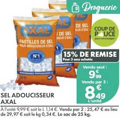 15% DE REMISE Pour 3 sacs achetés