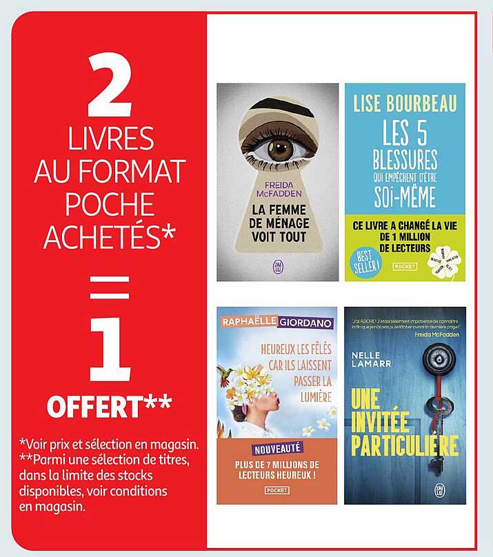 2 LIVRES AU FORMAT POCHE ACHETÉS* = 1 OFFERT**