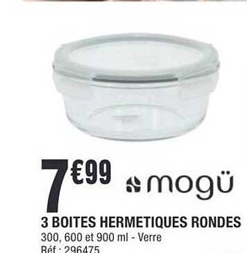 3 BOITES HERMETIQUES RONDES