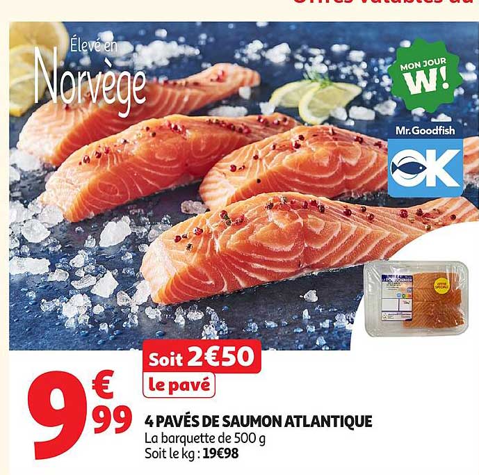 4 PAVÉS DE SAUMON ATLANTIQUE