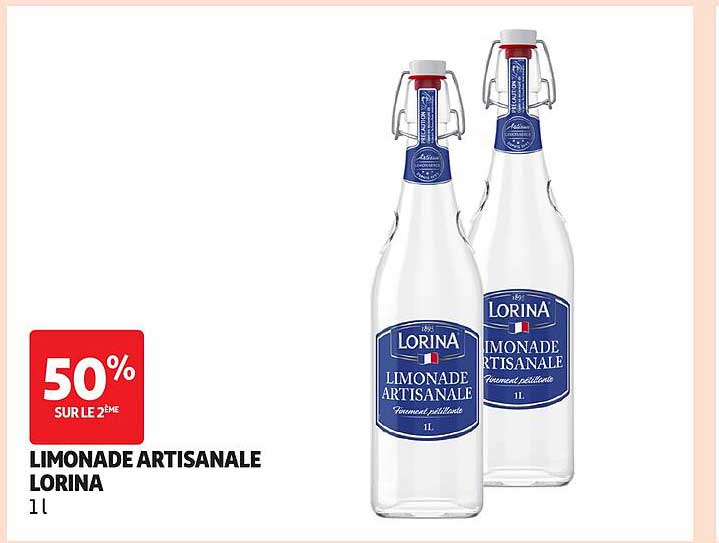 50% SUR LE 2ÈME LIMONADE ARTISANALE LORINA 1 L
