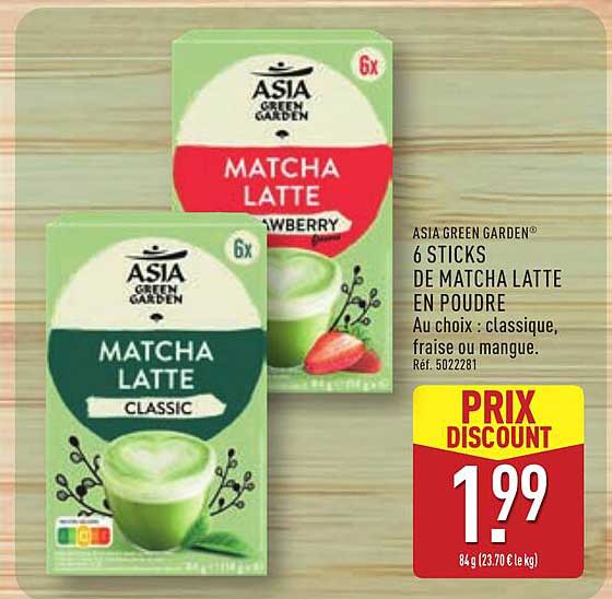 6 STICKS DE MATCHA LATTE EN POUDRE