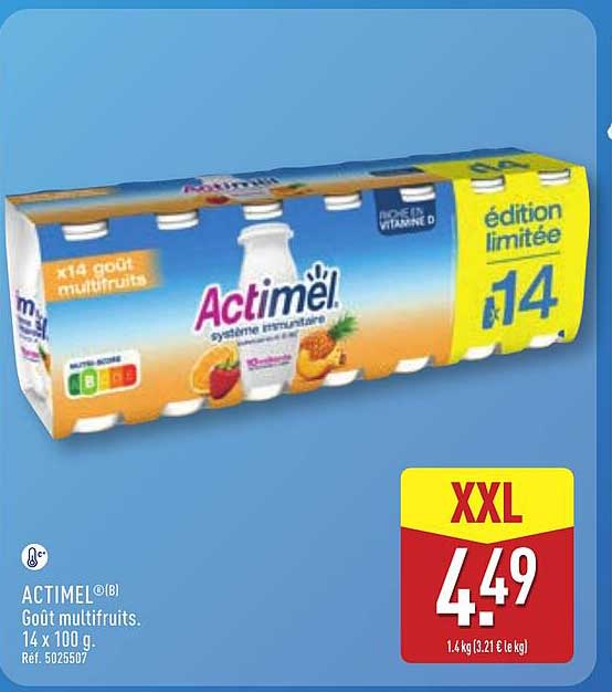 ACTIMEL Goût multifruits. 14 x 100 g. Réf. 5025507