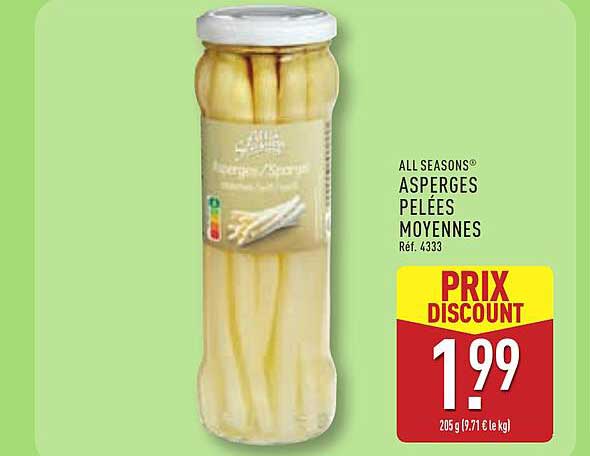 ALL SEASONS® ASPERGES PELÉES MOYENNES Réf. 4333