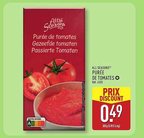 ALL SEASONS® PUREE DE TOMATES Réf. 4325