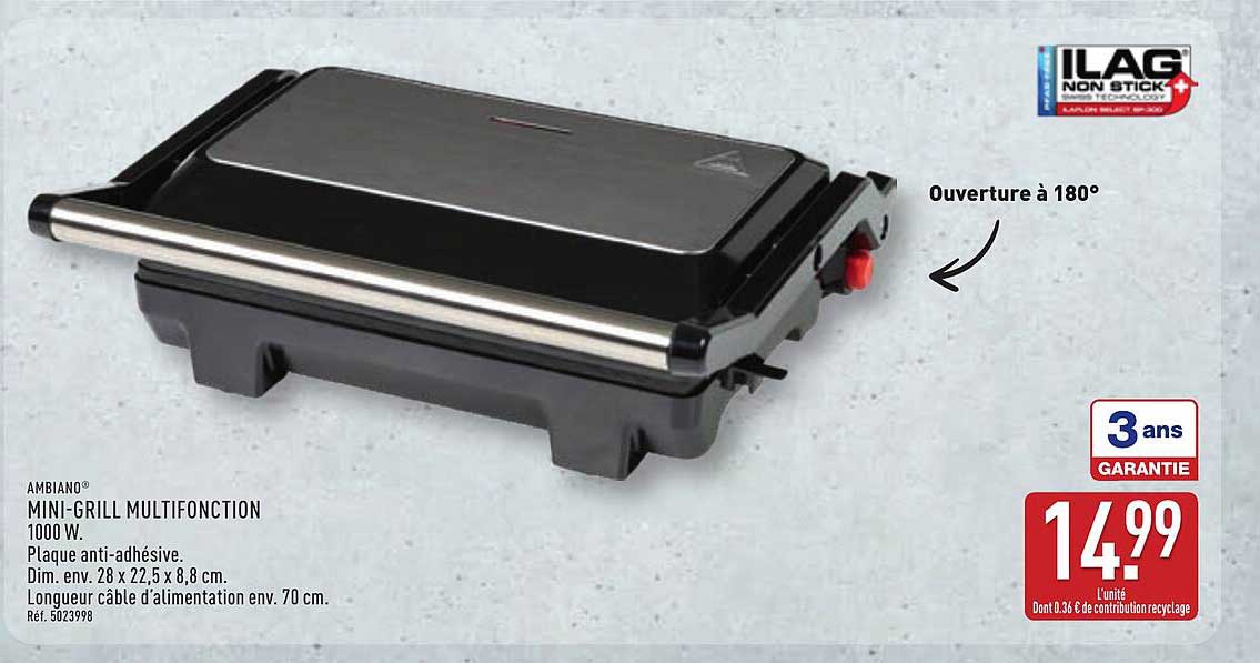 AMBIANO MINI-GRILL MULTIFONCTION