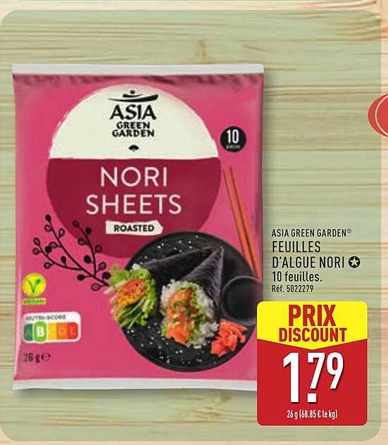 ASIA GREEN GARDEN FEUILLES D'ALGUE NORI 10 feuilles.