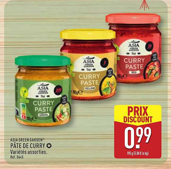 ASIA GREEN GARDEN® PÂTE DE CURRY Variétés assorties. Réf. 0645