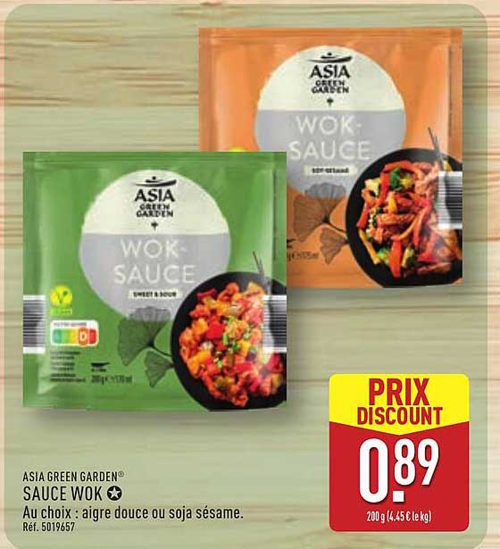 ASIA GREEN GARDEN® SAUCE WOK Au choix : aigre douce ou soja sésame.