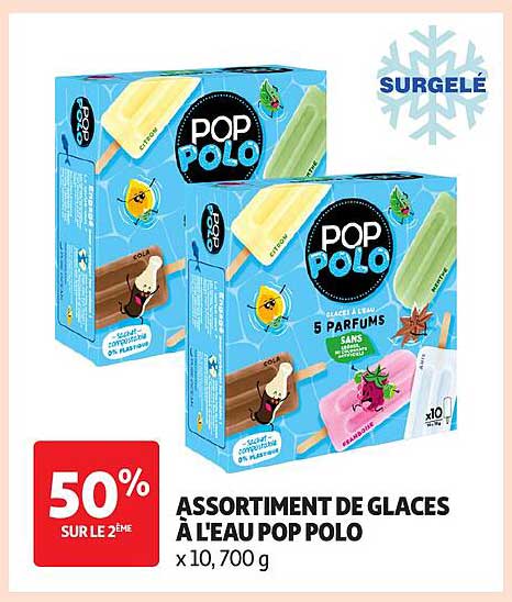 ASSORTIMENT DE GLACES À L'EAU POP POLO x 10,700 g