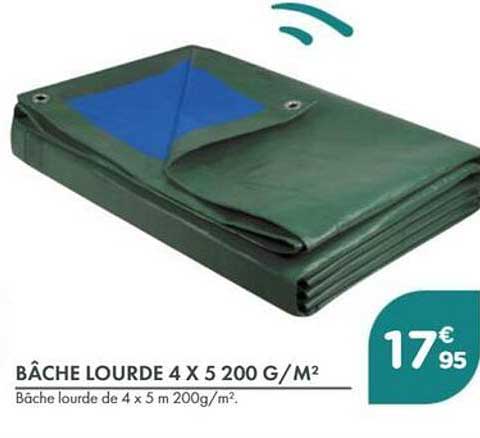 BÂCHE LOURDE 4 X 5 200 G/M²
