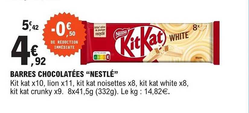 BARRES CHOCOLATÉES “NESTLÉ”