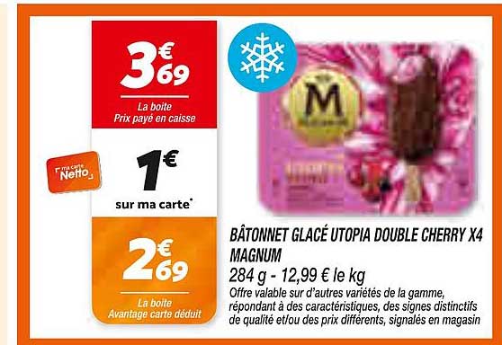 BÂTONNET GLACÉ UTOPIA DOUBLE CHERRY X4 MAGNUM