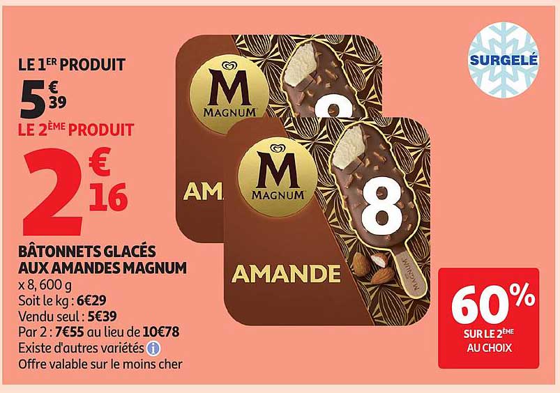 BÂTONNETS GLACÉS AUX AMANDES MAGNUM