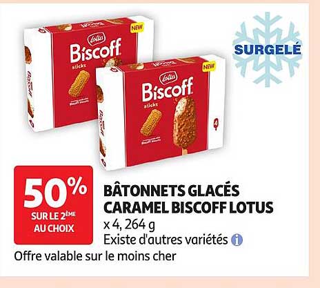 BÂTONNETS GLACÉS CARAMEL BISCOFF LOTUS