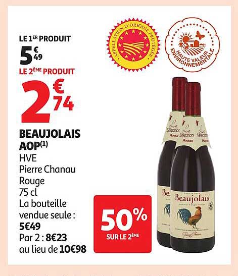 BEAUJOLAIS AOP HVE Pierre Chanau Rouge 75 cl