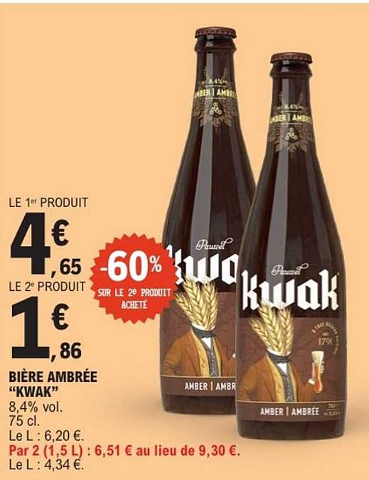 BIÈRE AMBRÉE “KWAK”