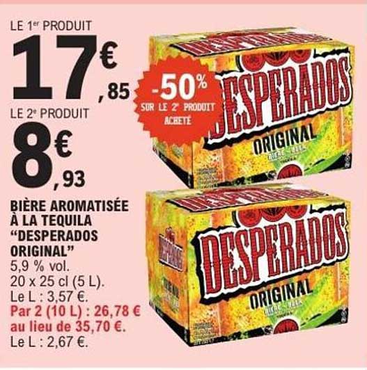 BIÈRE AROMATISÉE À LA TEQUILA “DESPERADOS ORIGINAL”