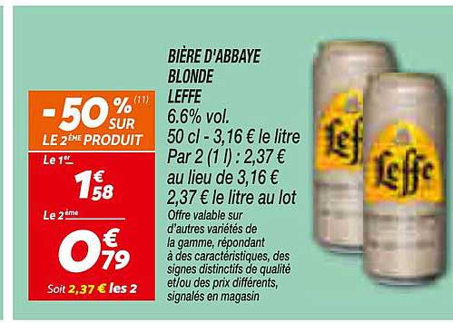 BIÈRE D'ABBAYE BLONDE LEFFE