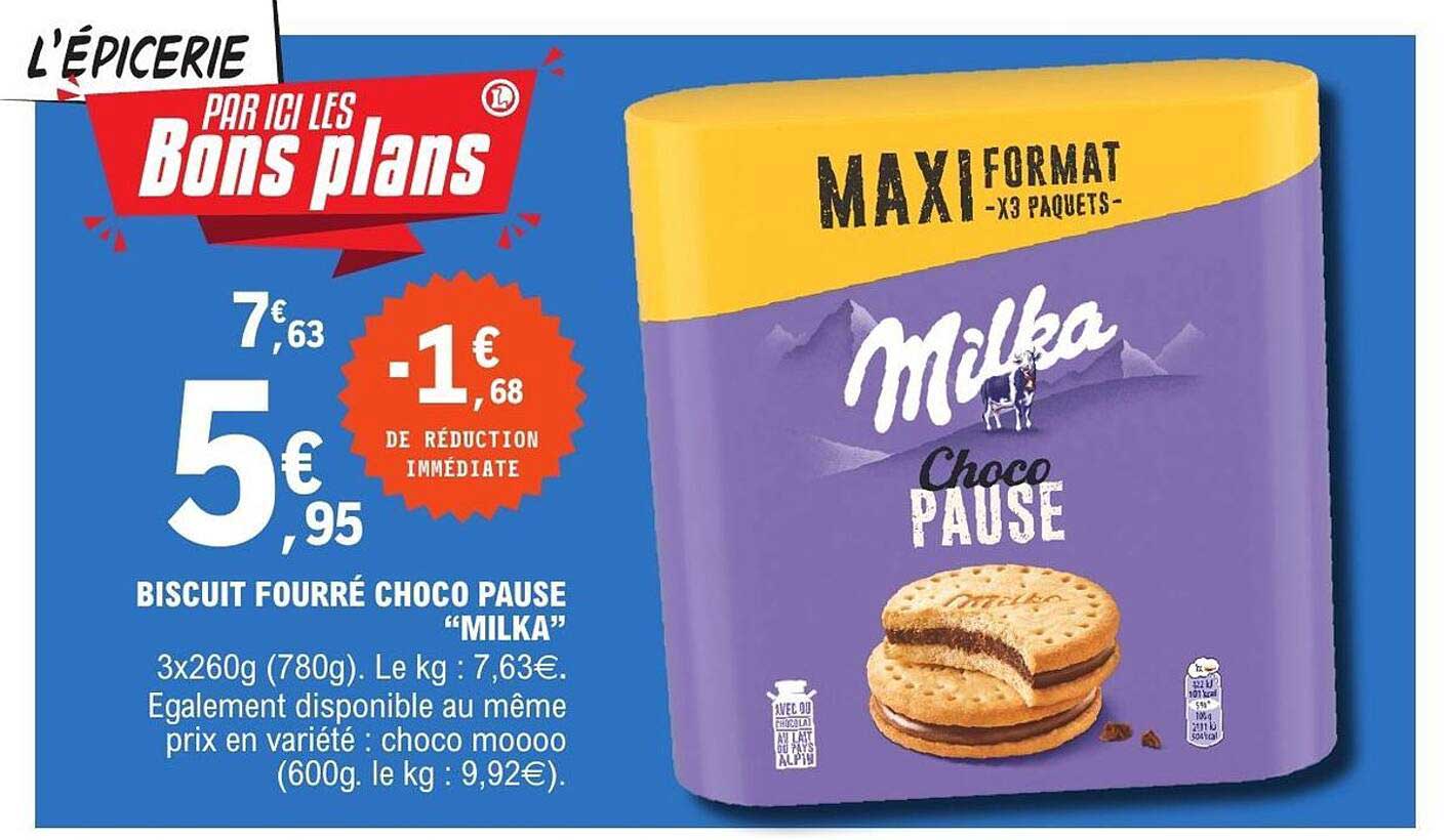 BISCUIT FOURRÉ CHOCO PAUSE "MILKA"